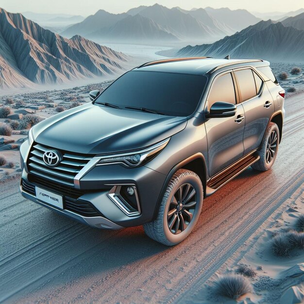 Foto elegancia urbana una imagen cautivadora que muestra el moderno y refinado toyota fortuner gris