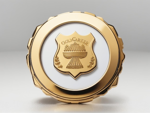 Foto elegant excellence blank gold badge isoliert auf weiß