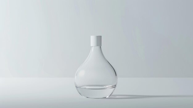 Elegant geformte transparente minimalistische klare Glas Luxus-Parfümflasche mit glattem und abgerundetem