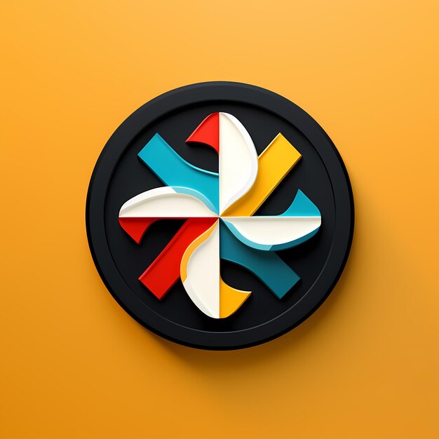 Foto elegant intersection vectorcores minimalistische emoji für das iphone icon junction