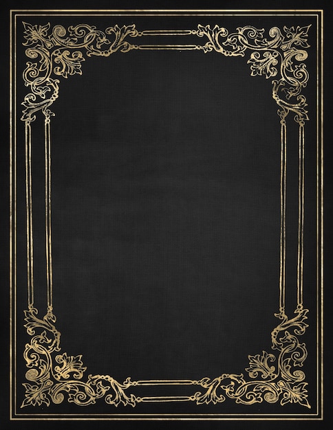 Elegant schwarz und gold verziertes Vintage-Rahmen-Design