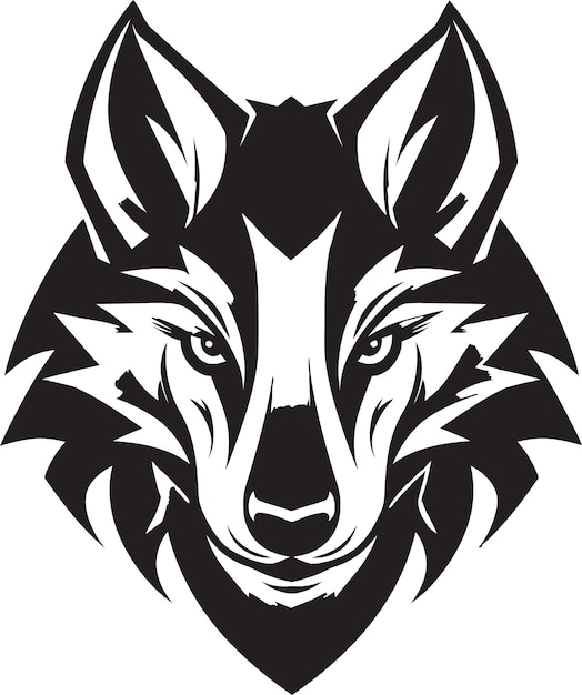 Elegant Wolf Profile Logo Nachtjäger Abzeichen