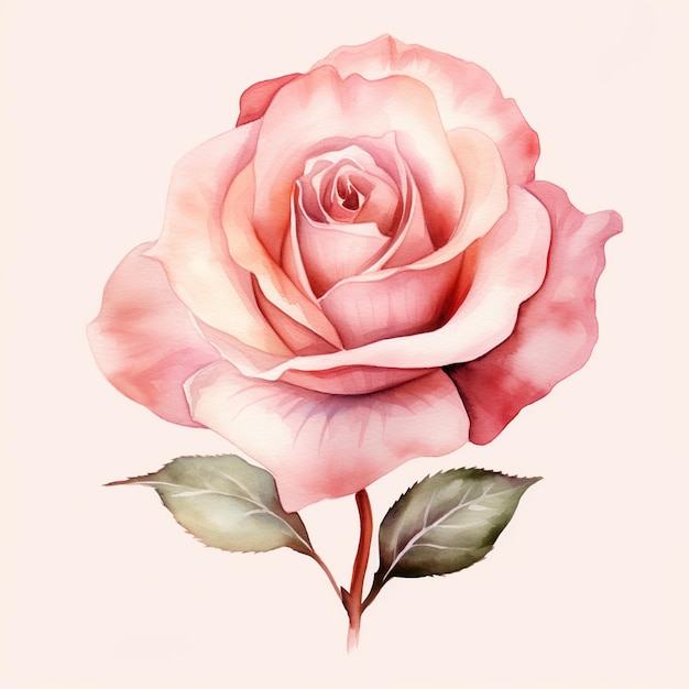 Foto elegante acuarela de color rojo rose clipart bloom