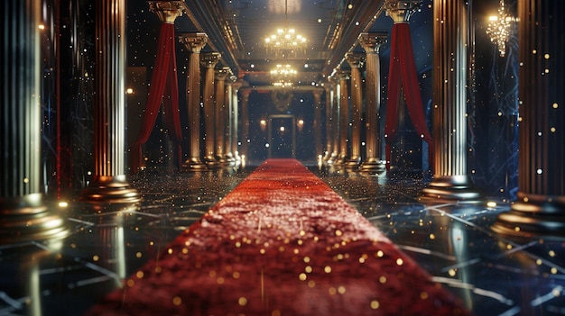 Elegante alfombra roja Decoración de la sala de eventos