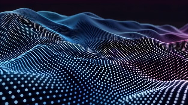 Elegante animación monocromática de ondas de partículas para presentaciones o interfaces tecnológicas sofisticadas