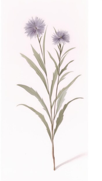 Foto elegante aquarell-gayfeather-blumen auf weißem hintergrund