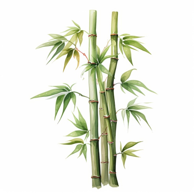 Elegante Aquarell-Illustration eines Bambuswaldes