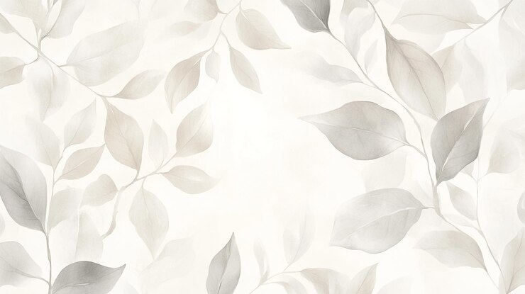 Elegante Aquarellblätter beige-grau Botanischer Hintergrund