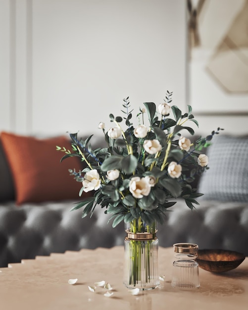 Elegante arreglo de flores blancas