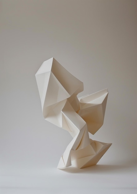 Elegante arte de origami em beige neutro