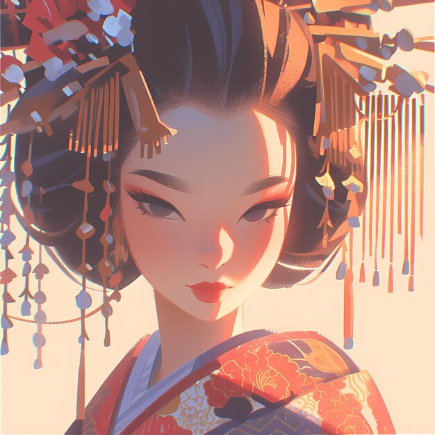 Elegante arte de geisha tradición belleza cultural asiática