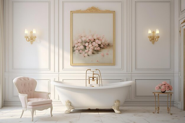 Elegante Badezimmer-Innenarchitektur, 3D-Rendering