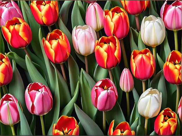 Elegante blühende Tulpen ausgeschnitten