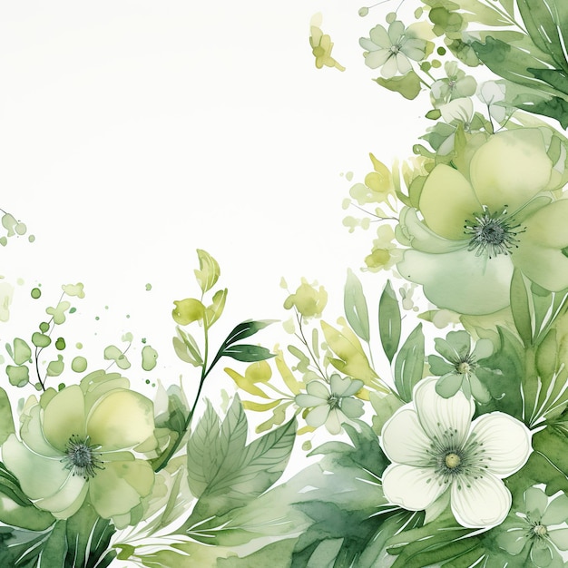 Elegante Blume im Aquarellstil für Hintergrund und Einladungs-Hochzeitskarte. KI-generiertes Bild