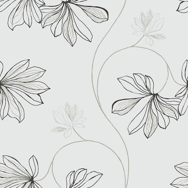 Elegante Blumen-Linien-Kunstmuster