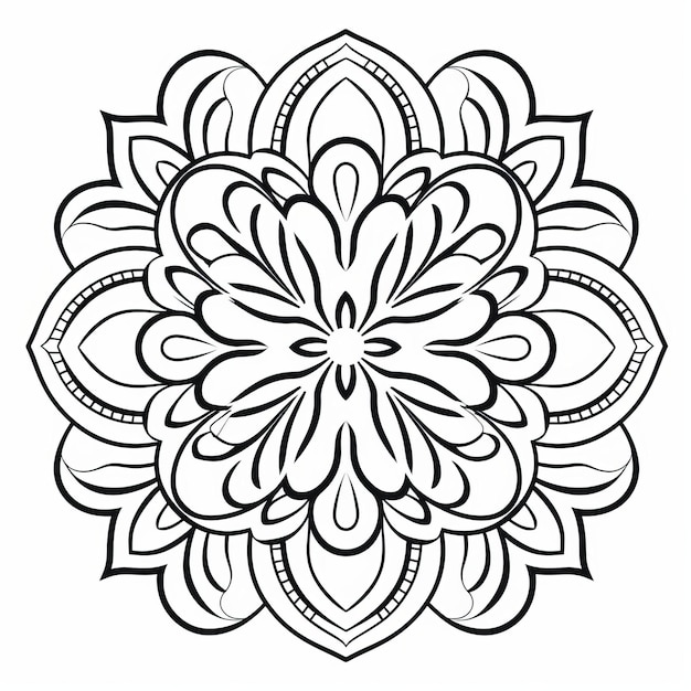 Elegante Blumen-Mandala-Färbung mit osmanischem Kunst-Einfluss