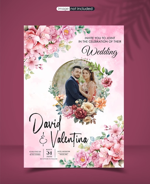 Elegante Blumenhochzeitseinladung