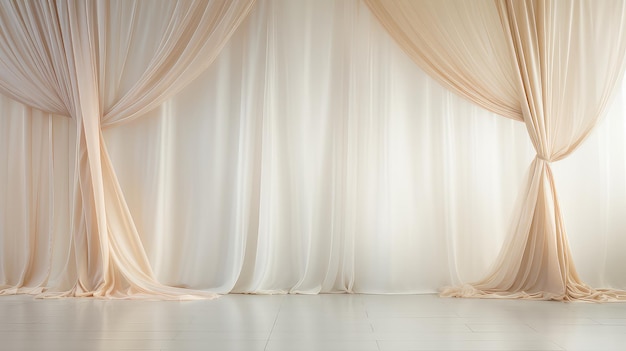 Elegante boda de seda con fondo minimalista