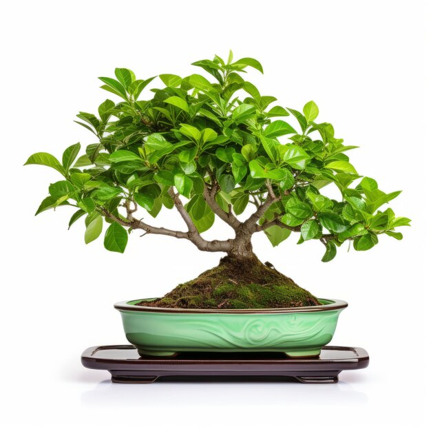 El elegante bonsai verde, el simbolismo tropical en una composición única