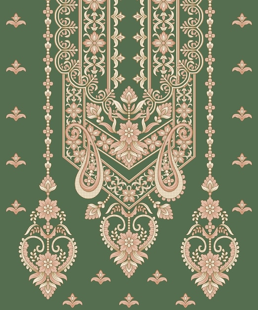 Elegante bordado floral y Paisley en el cuello para prendas de vestir