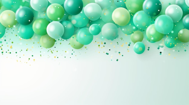 Elegante borde de globo verde pastel para la celebración de cumpleaños gran apertura venta promoción de descuento