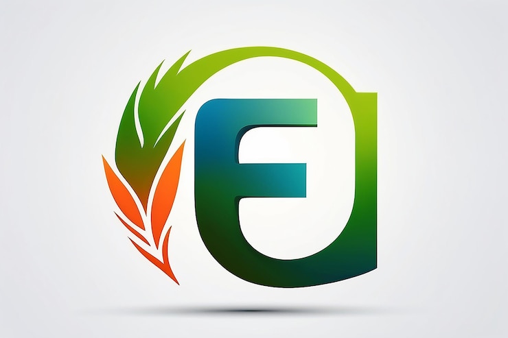 Foto elegante branding natural gradiente estilo letra f modelo de design de logotipo