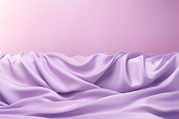 Elegante cetim lilás dobra um display luxuoso para cosméticos ou perfumes Vista superior AR 32