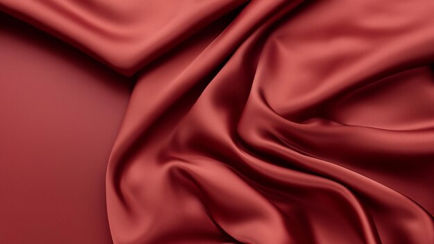 Elegante cetim vermelho escuro envolto em dobras luxuosas