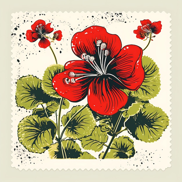 Elegante coleção de selos, flores em aquarela e desenhos artísticos para artesanato digital