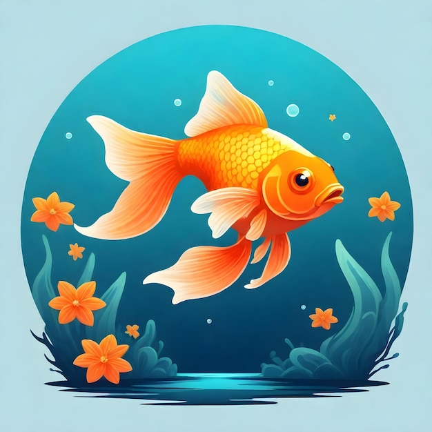 Foto la elegante colección de peces dorados clipart