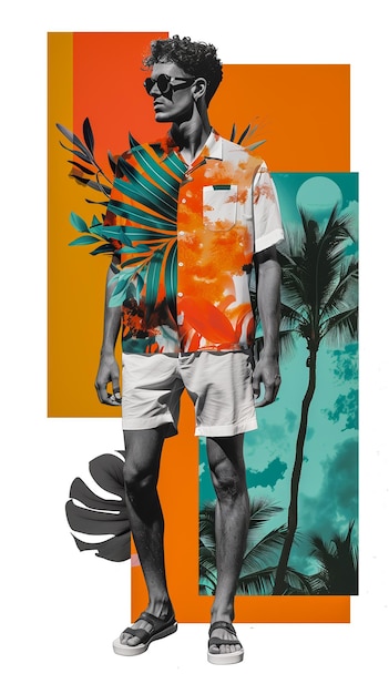 elegante collage masculino para las ventas de verano