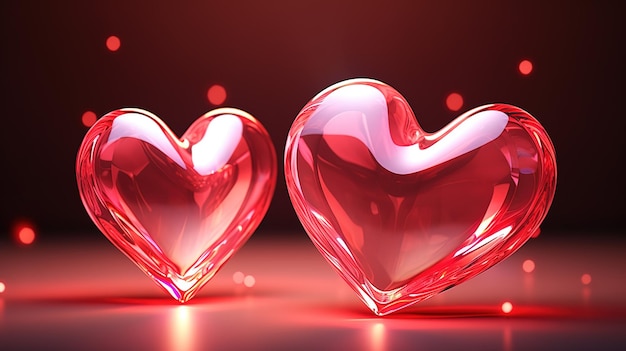 Foto elegante corazón rojo en forma de diamantes elemento vacaciones del día de san valentín ai generativo
