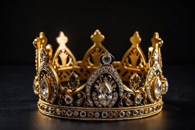 Foto elegante corona de oro con joyas