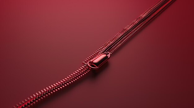 Foto una elegante cremallera roja añade un toque de estilo y funcionalidad a cualquier prenda la cremallara está hecha de metal de alta calidad y cuenta con un diseño duradero