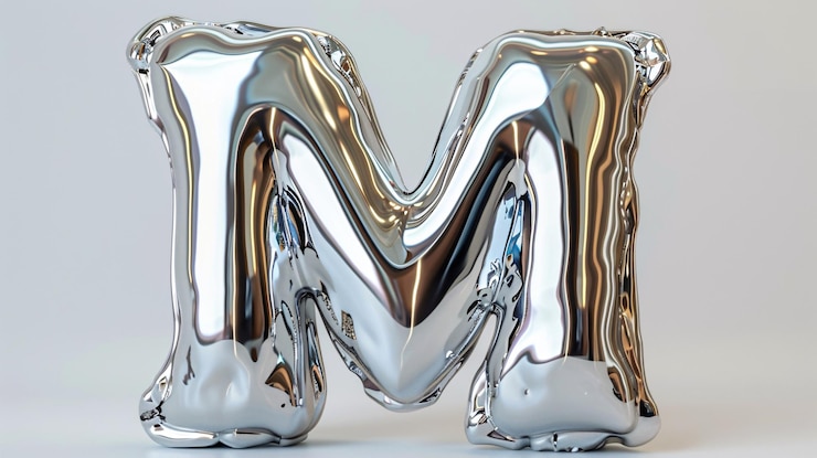 Foto el elegante cromo 3d e con brillo brillante y forma abstracta perfecta para una estética contemporánea del año 2000 con un alfabeto de fuente plateada