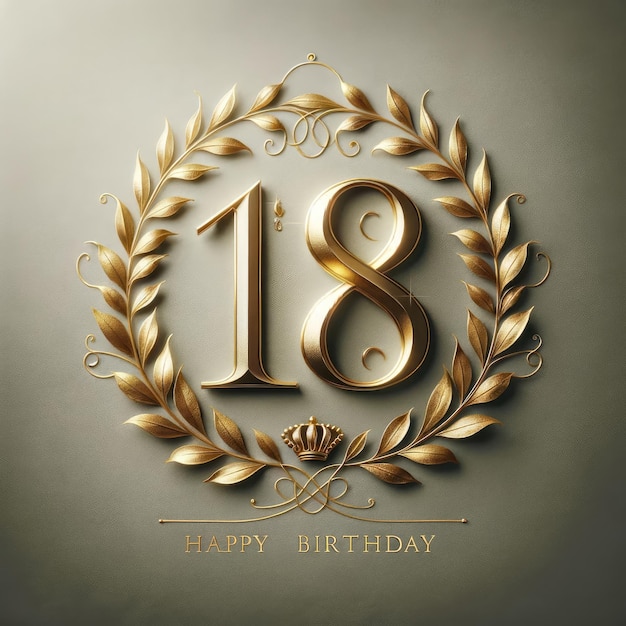 Foto elegante diseño de celebración dorada del 18.º cumpleaños