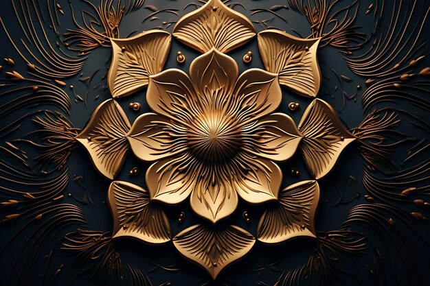 Elegante y dorado fondo de mandala