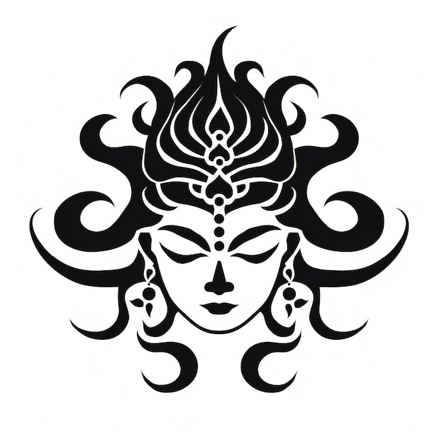 La elegante Durga Maa en arte vectorial