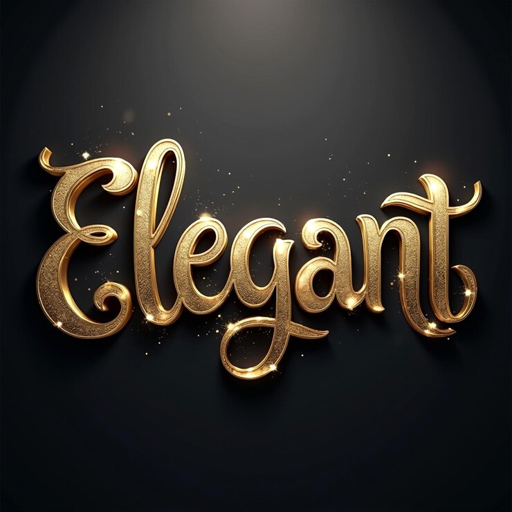 Foto elegante efecto de texto dorado con lujoso acabado metálico en un fondo mínimo oscuro