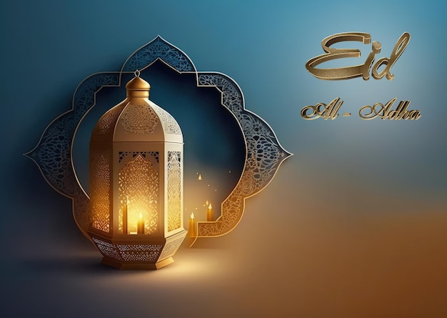 Foto elegante eid al adha eid mubarak islamische grußkarte, islamisches opferfest eidaladha mubarak happy eid ul adha laterne islamisches eid mubarak feiertagsfest banner