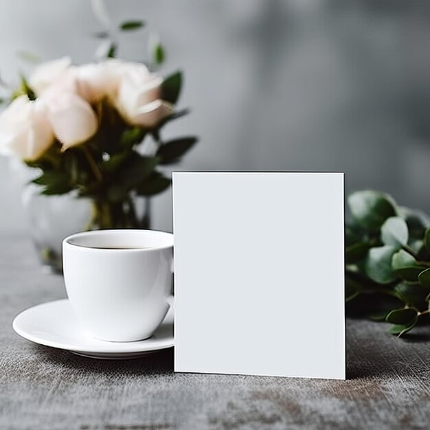 Foto elegante einfache grußkarten-mockup weiße leere karte