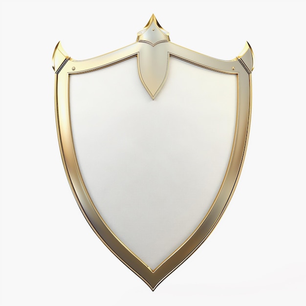 Elegante escudo branco com acabamento dourado