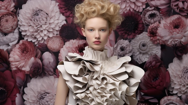 El elegante estampado floral inspira la creatividad de la moda moderna.