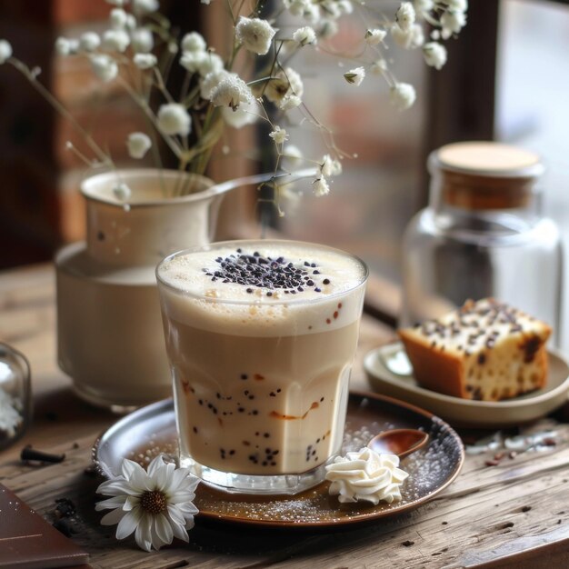 Elegante y estética cafetería naturaleza muerta