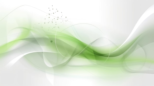 Elegante fondo abstracto de ondas verdes y blancas