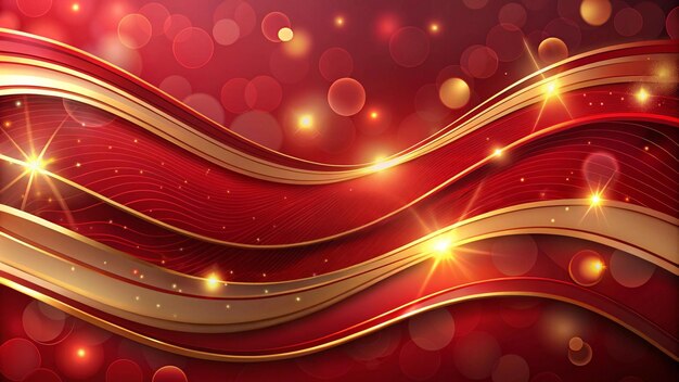 Elegante fondo abstracto rojo y dorado con chispas y bokeh