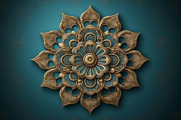 Elegante fondo con un diseño decorativo de mandala de oro