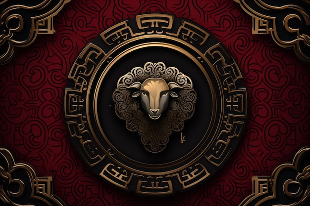 Elegante fondo de evento de año nuevo chino con el signo del zodiaco del conejo