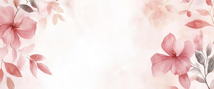 Elegante fondo floral rosado polvoriento en blanco suave romántico y delicado