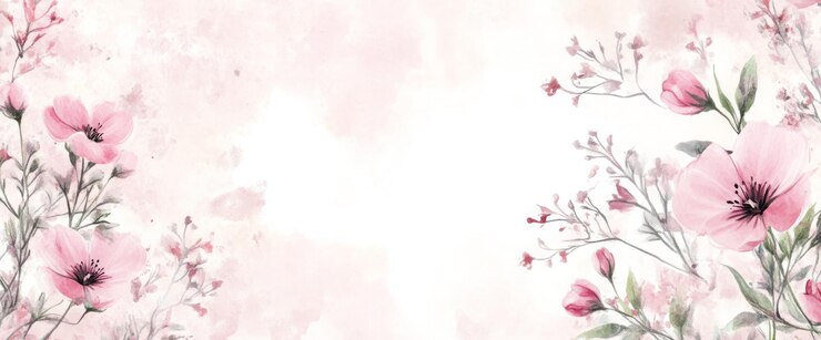 Elegante fondo floral rosado polvoriento en blanco suave romántico y delicado